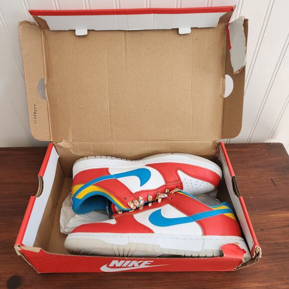 Nike Size 9M/10.5W Low Dunk‎ Fruity Pebbles Red/Blue/Yellow Pre-owned Good Clean - Picture 2 of 15
